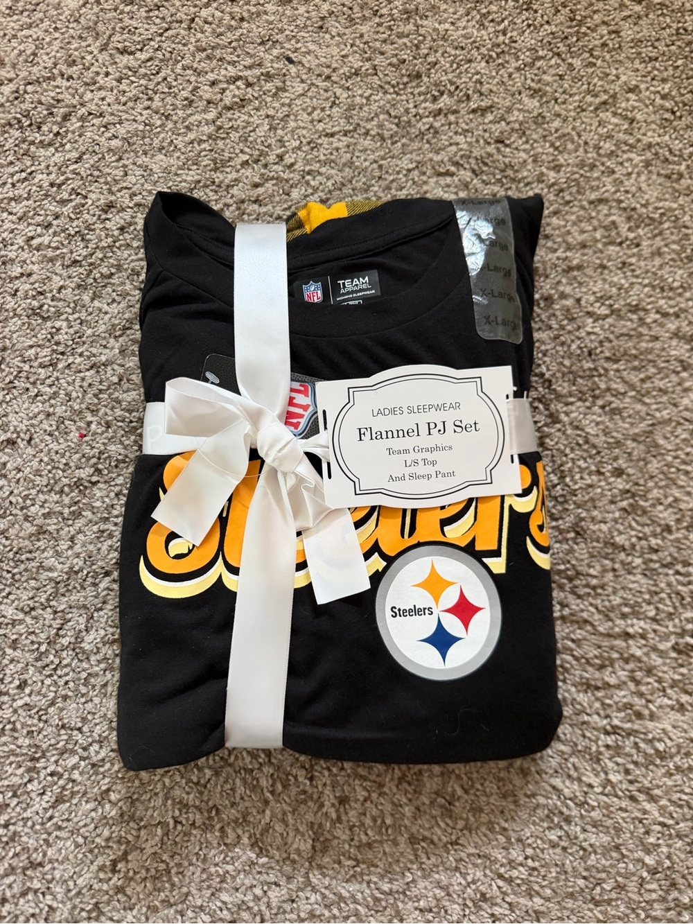 NFL Steelers Black & Gold Flannel PJ Set